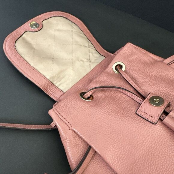 Michael Kors Riley Pebbled Leather Backpack Pink DW main image 5
